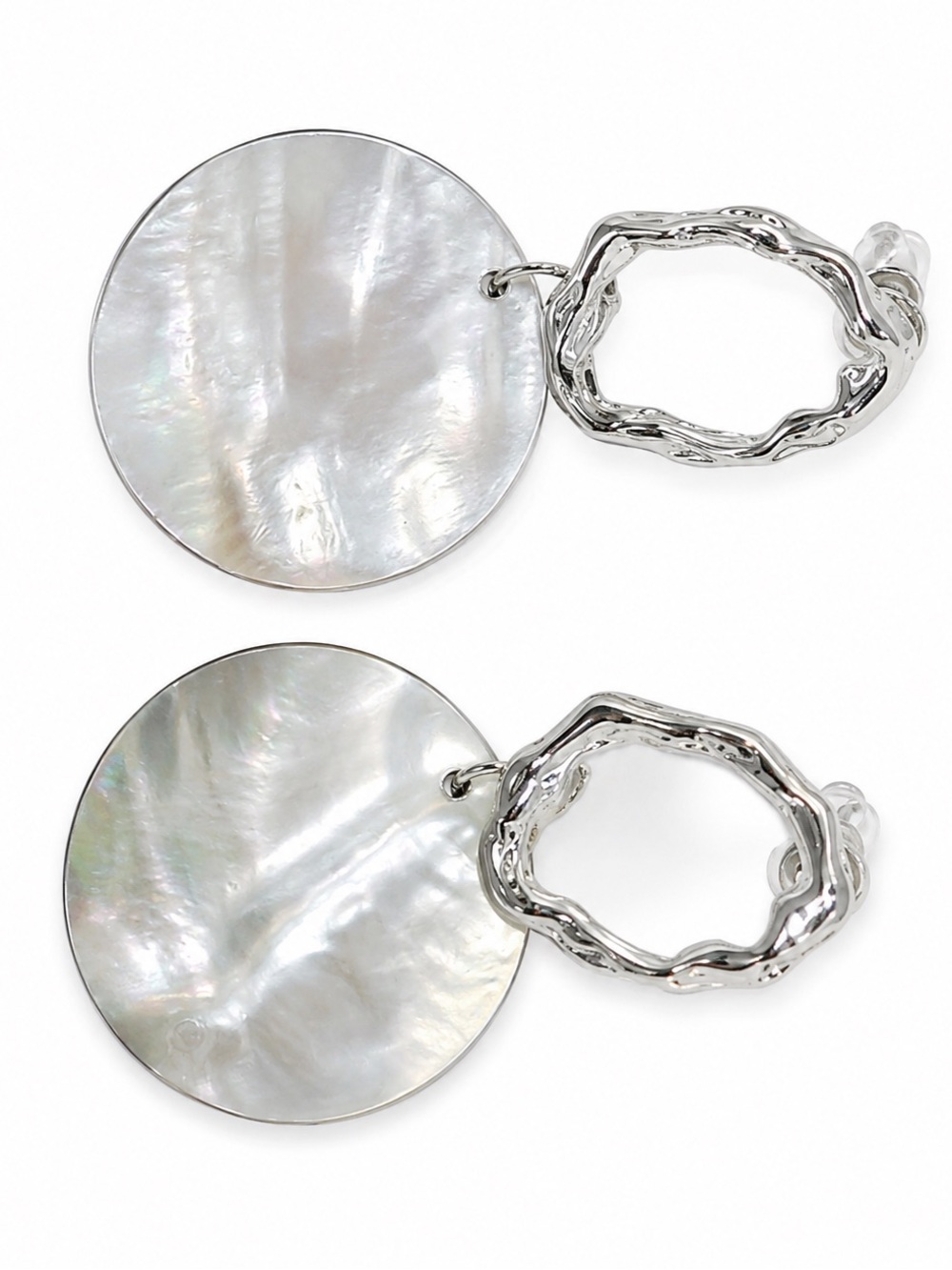 Gold Pearl Shell Earrings Handmade Dangle Modern Statement Gift